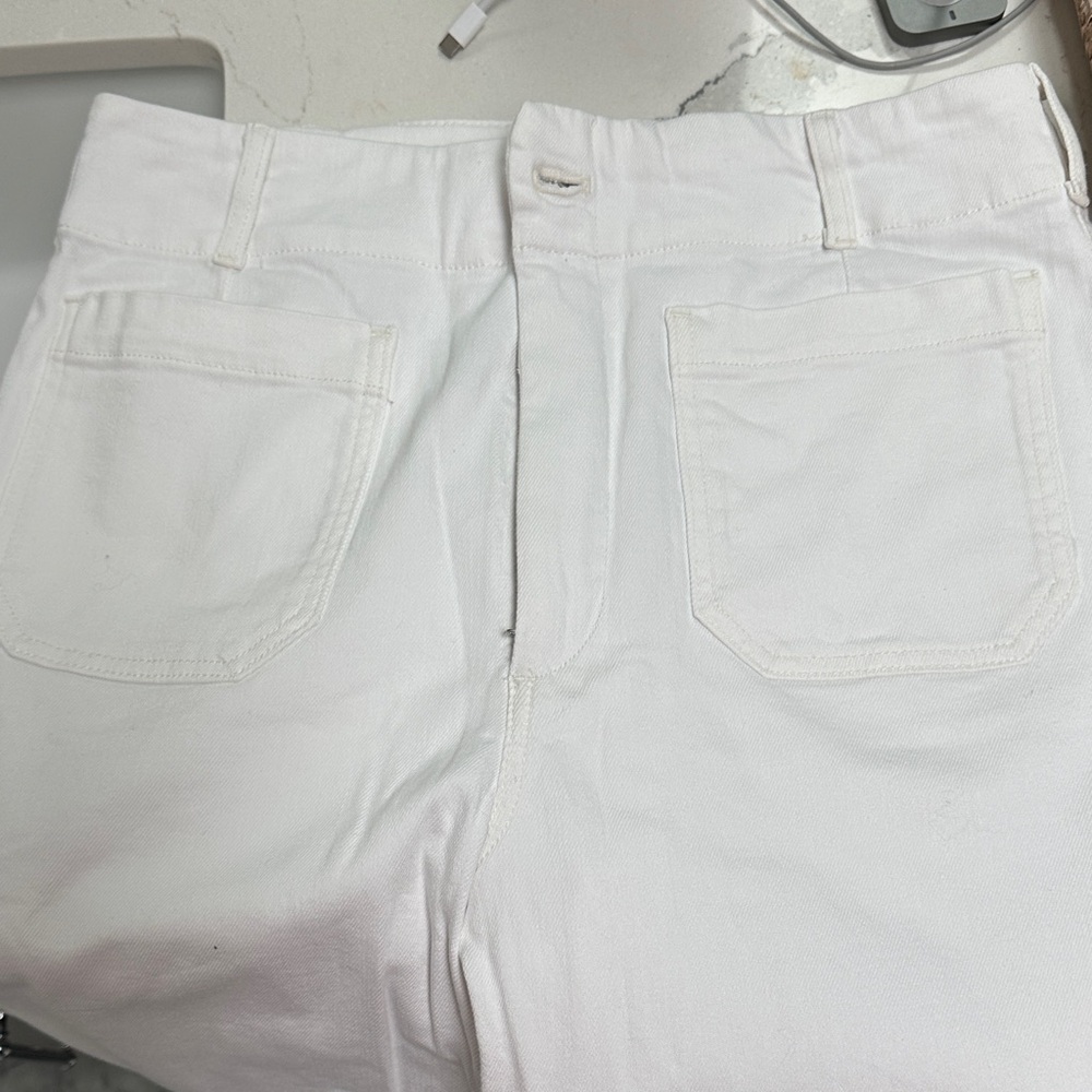 Maeve Cream High-Waisted Jeans